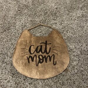 Wooden Cat Mom Wall Hanging